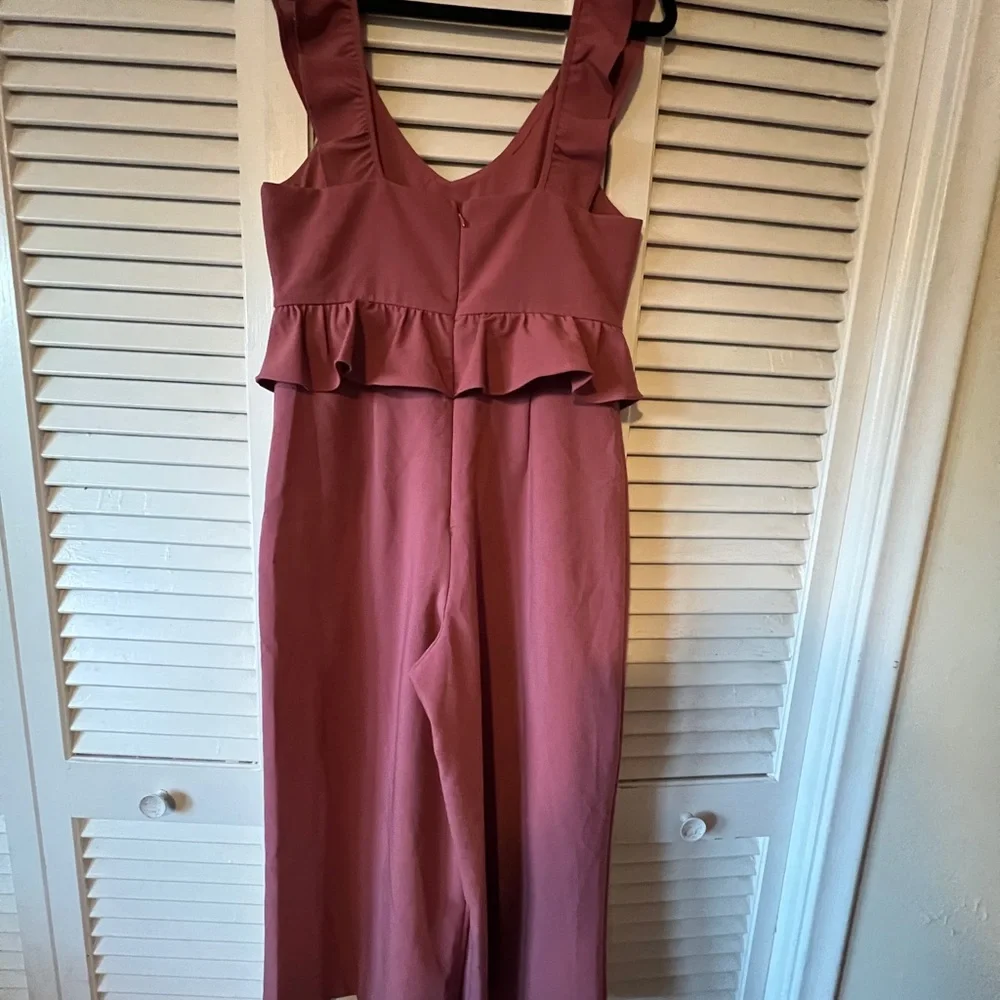 Giani Bini Lady Luck Sleeveless Ruffled Peplum Jumpsuit  Size L New - Picture 4 of 6